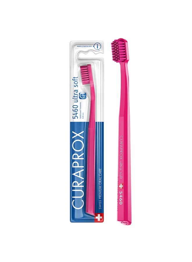 CURAPROX Cs 5460 Ultra-Soft Toothbrush | Bpa-Free Manual Brush For Adults With 5460 Curen® Filaments | Gentle Plaque Removal For Healthier Gums And Teeth – Magenta/Magenta, 1 Pack - Image 1